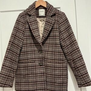 Abercrombie & Fitch Plaid Blazer Jacket